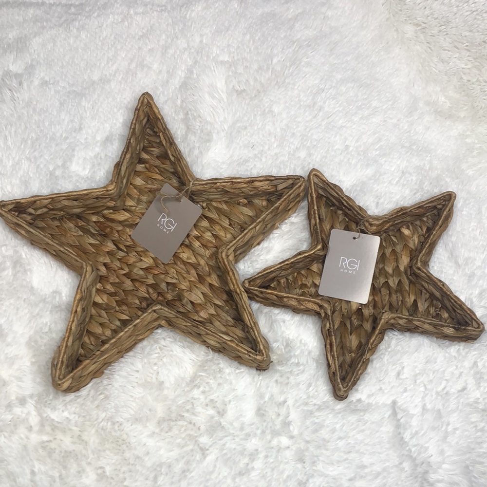 Star ⭐️ Nesting Baskets Set of 2 Small 11” Large 16” NWT RGI HOME